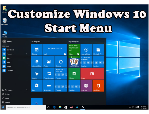 Customize or Enable More Tiles in Windows 10 Start Menu