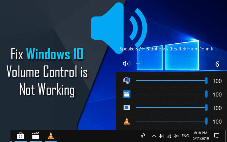 volume control not working windows 10