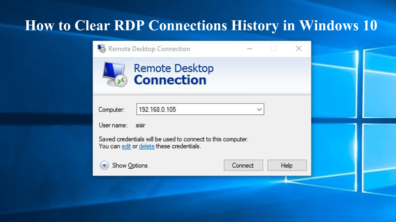 remove remote desktop connections history