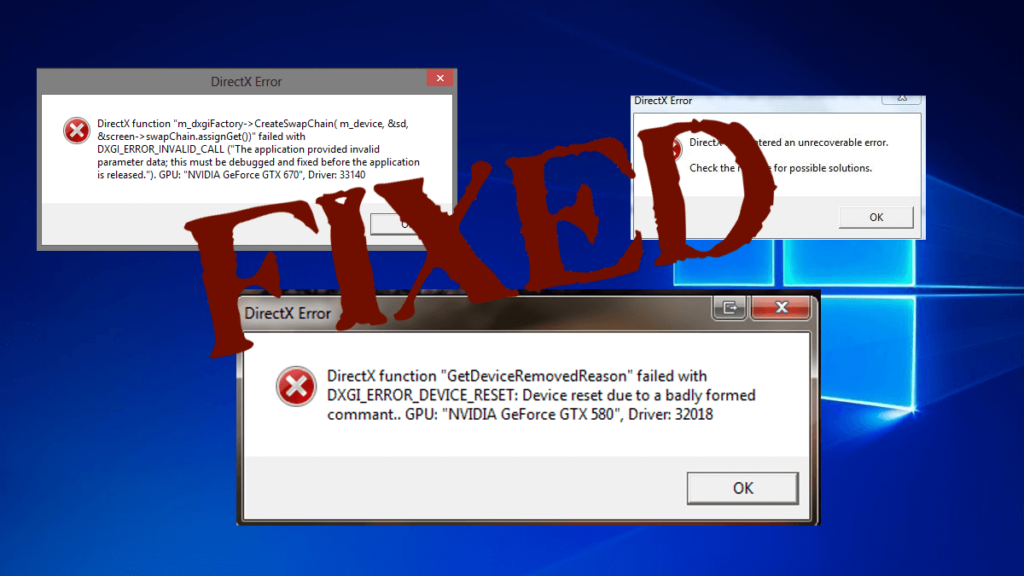 Fix DirectX Errors on Windows 10