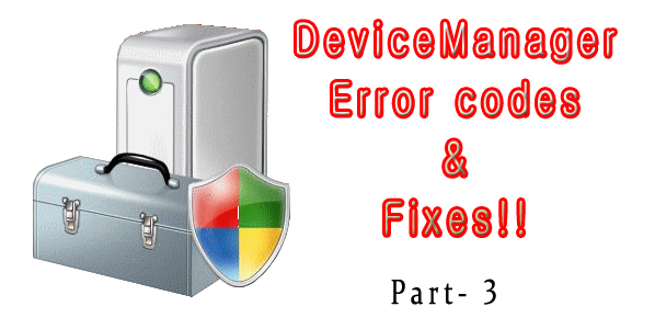 get rid of Device Manager Error 