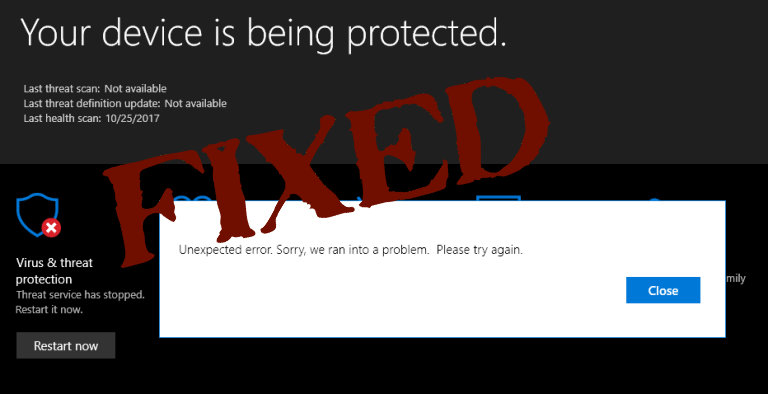 Fix Windows 10 Defender