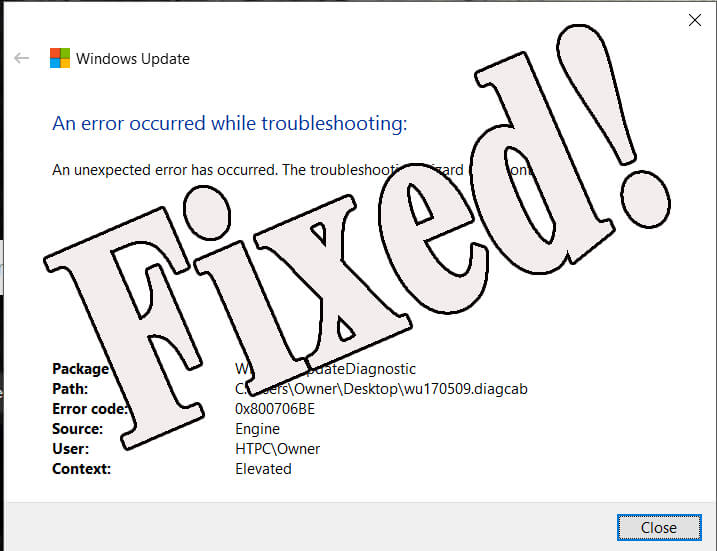 delete Windows 10 Update Error 0x800706be 
