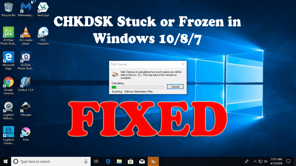 fix chkdsk stuck