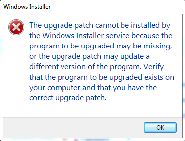 Windows Installer Won’t Work and Needs to be upgraded