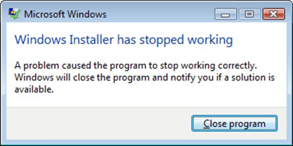 Windows Installer not Working Windows 10