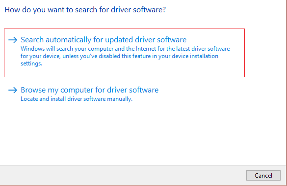 search automatically to update driver
