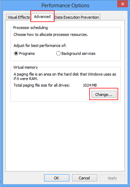 увеличение виртуального пространства для хранения Windows 8.1