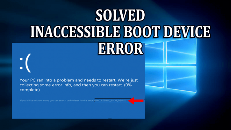 windows 10 inaccessible boot device ssd