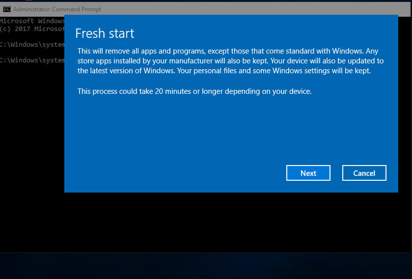 Refresh Windows 10 without losing files