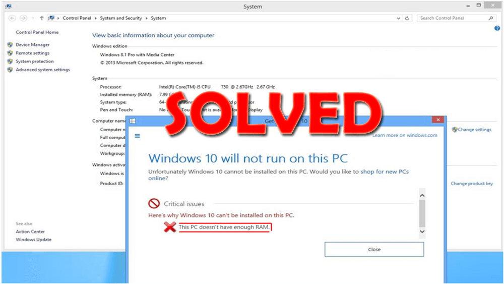 Fix “This PC doesn't have enough RAM” Error On Windows 10