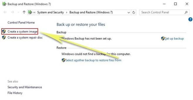 Create a System Image Backup