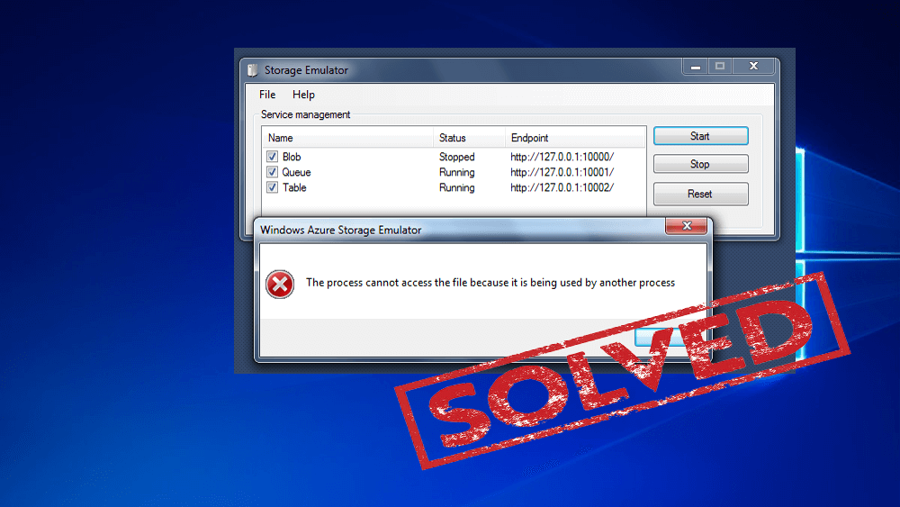 The Process Cannot Access the File Because It Is Being Used By another Process” Error