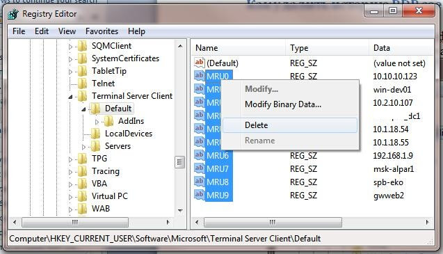 Strategies to Clear RDP Connection History