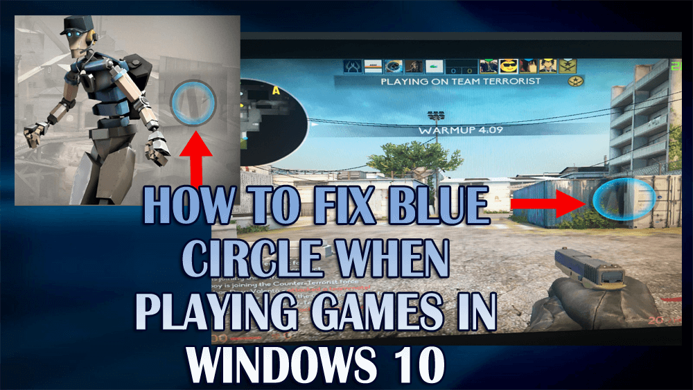 blue circle on screen windows 10