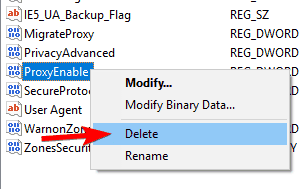 Modify the registry