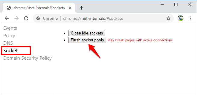Chrome Socket Page