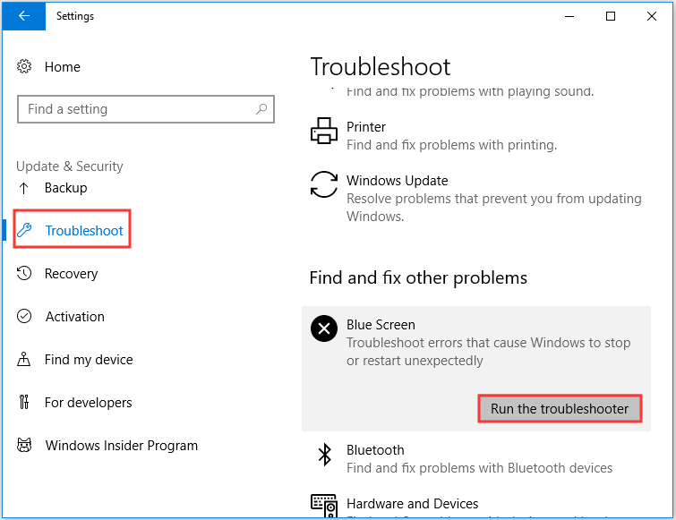 BSOD troubleshooter