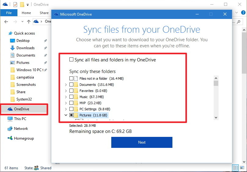 setup onedrive on windows 10