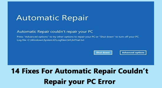 Automatic repair couldn't repair your PC 
