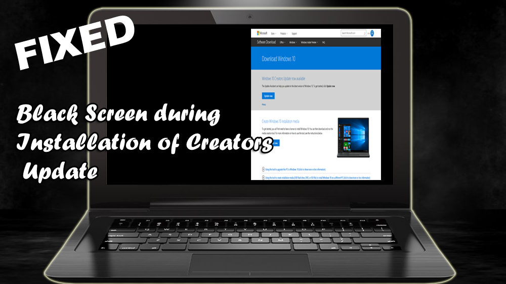Black Screen during Installation of Creators Update