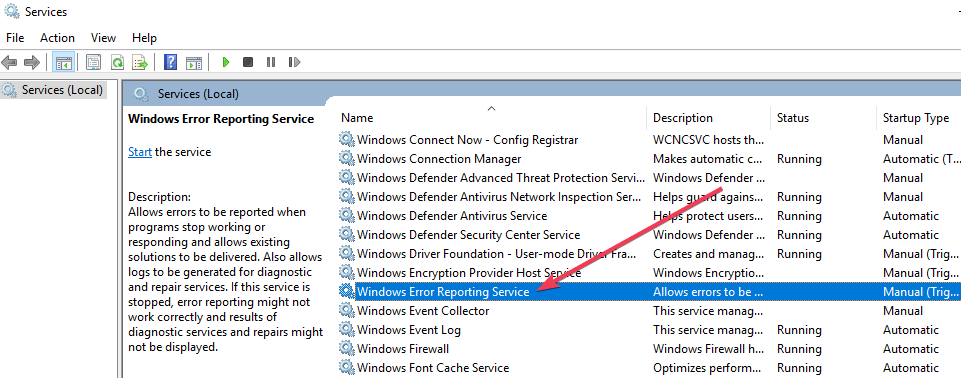 Windows error reporting disable