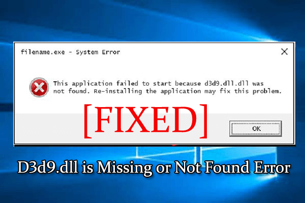 fix d3d9.dll is missing or not found error