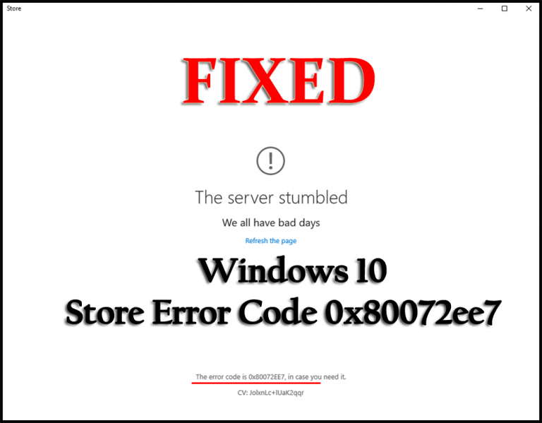 windows 10 update error code 0x80072ee7