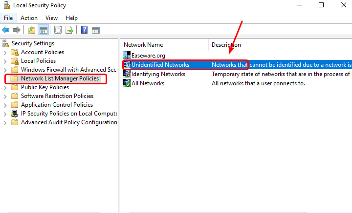 Unidentified Network Error in Windows 10