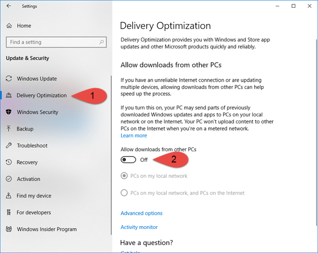 Windows 10 Update Delivery Optimization