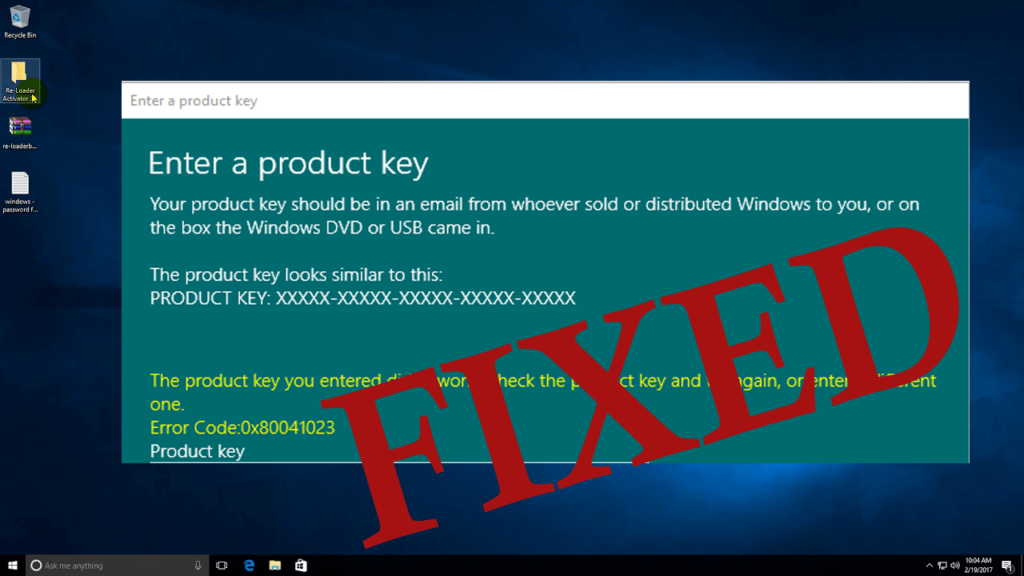 Windows 10 Activation Error 0x80041023