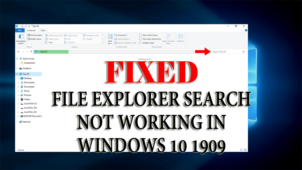 why does the search for windows 10 not work