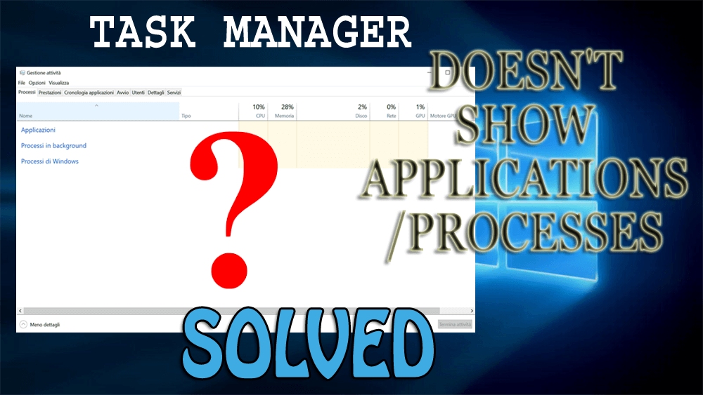 windows task manager only shows tasks