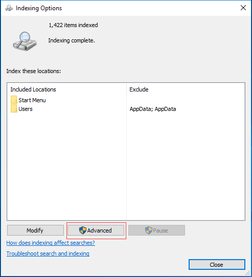 file explorer search not working in windows 10 1909