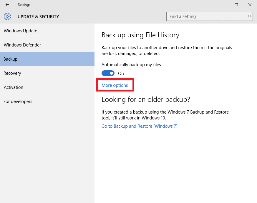 Restore Backup In Windows 10 (3)
