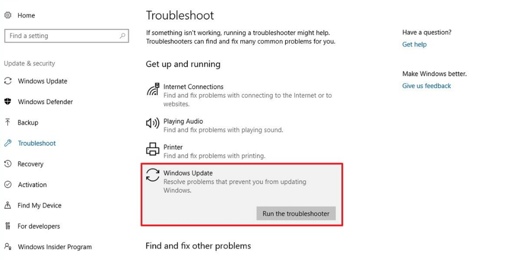 Errori di aggiornamento di Windows 10