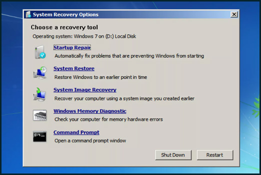 System Restore in windows 7