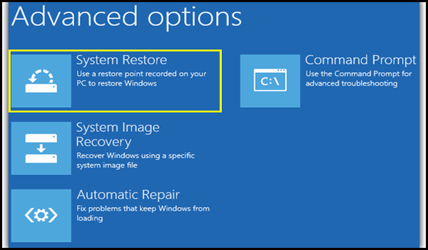 System Restore in windows8