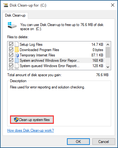 Disk Cleanup tool