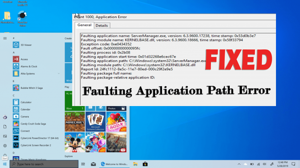 faulting application path error