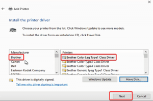 brother printer install driver