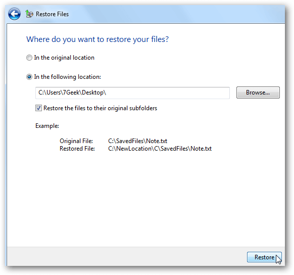 restore a backup in Windows 7 (3)