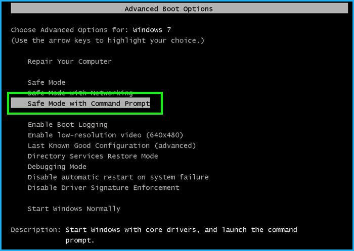 Safe Mode with Command Prompt 1