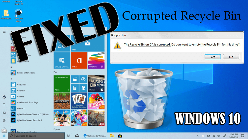 windows 10 recycle bin corrupted