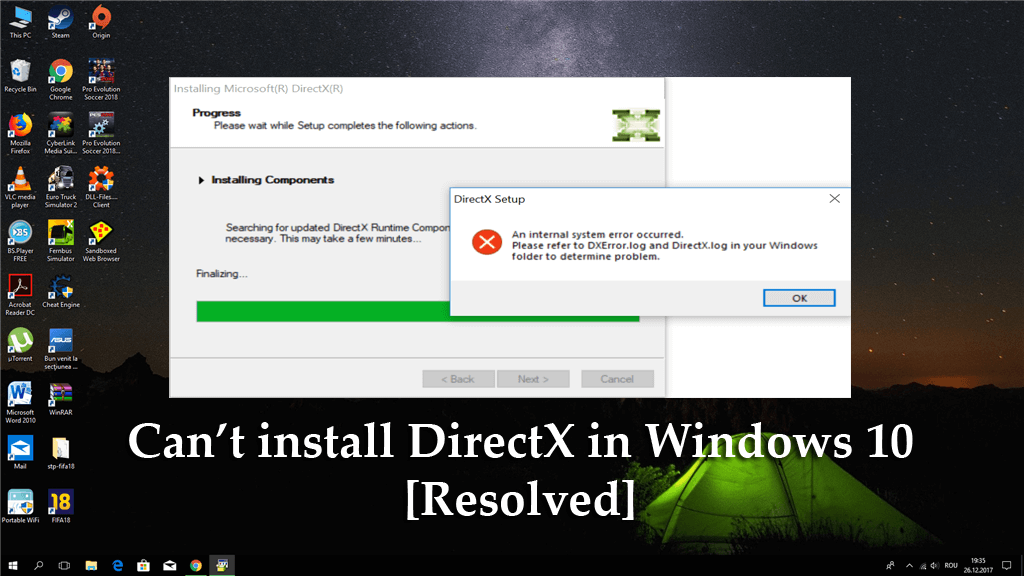 problemi di aggiornamento directx