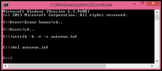 Remove Virus From Pen Drive Without Losing Data Using CMD 3