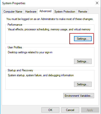 managing the paging file size