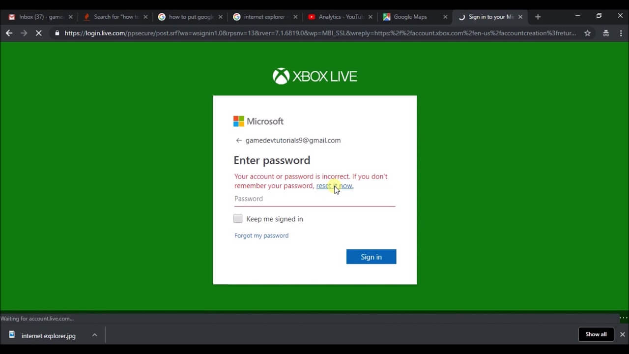 can't sign in to Xbox Live