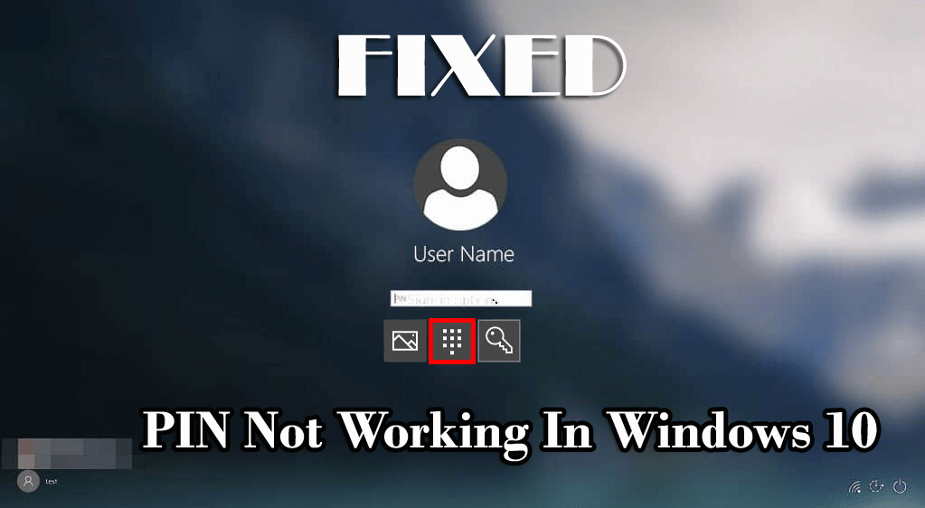 pin not working in windows 10