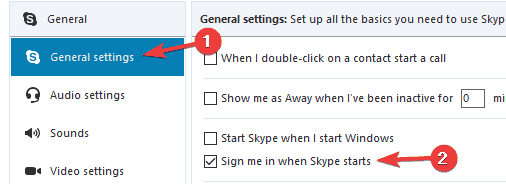 Skype Auto Sign in Not Working